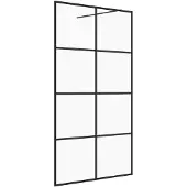 vidaXL Duschvägg med klart ESG-glas 140x195 cm svart