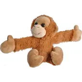 Wild republic Huggers Orangutang Plush Toy, Slap Bracelet, 8", Tan
