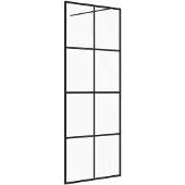 vidaXL Duschvägg med klart ESG-glas 80x195 cm svart