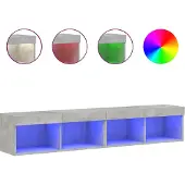 vidaXL TV-bänk med LED-belysning 2 st betonggrå 80x30x30 cm