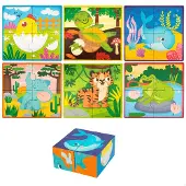 Lisciani Montessori 6 Med 4 Träkubspussel 4 Bitar