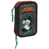Safta Double Filling 28 Units My Hero Academia Pencil Case Flerfärgad Man