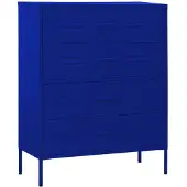 vidaXL Byrå marinblå 80x35x101,5 cm stål