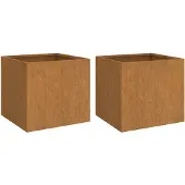 vidaXL Odlingslådor 2 st 32x30x29 cm rosttrögt stål