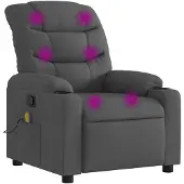 vidaXL Fällbar Massagestol, Mörkgrå, Tygklädd
