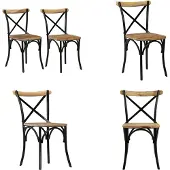 vidaXL Cross Back Stolar 2 st Svart massivt mangoträ