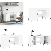 vidaXL Skrivbord vit 140x50x75 cm konstruerat trä