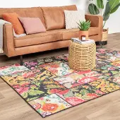 FRAAI Patchwork matta | Moods Print No.17 hos Volero | 190x290 cm | Chenille | Blommig | Rektangulär | Plattvävd