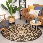 FRAAI Rund jutematta | Henna Maya natur hos Volero | Ø 120 cm | Jute | Symmetrisk | Rund | Plattvävd