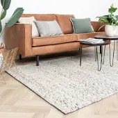 Studio Clarice Ullmatta | Melerad gräddvit/melerad hos Volero | 160x230 cm | Ull | Blandat | Rektangulär | Plattvävd