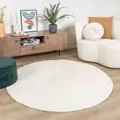 NATURL. Rund ullmatta | Wise vit hos Volero | Ø 150 cm | Natur | Enfärgad | Rund | Plattvävd