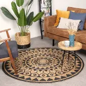 FRAAI Rund jutematta | Henna Ayda natur hos Volero | Ø 100 cm | Jute | Symmetrisk | Rund | Plattvävd
