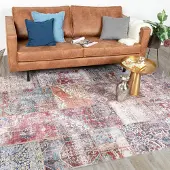 FRAAI Patchwork matta | Azara Patchwork röd hos Volero | 140x200 cm | Polyester | Lappteknik | Rektangulär | Plattvävd