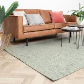 Studio Clarice Ullmatta | Melerad mintgrön hos Volero | 200x290 cm | Ull | Enfärgad | Rektangulär | Plattvävd