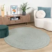 NATURL. Rund ullmatta | Wise grön hos Volero | Ø 180 cm | Natur | Enfärgad | Rund | Plattvävd