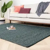 Studio Clarice Ullmatta | Brilliant beige/grön hos Volero | 160x240 cm | Ull | Enfärgad | Rektangulär | Plattvävd
