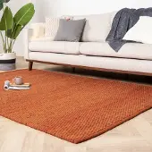 Studio Clarice Ullmatta | Brilliant terrakotta hos Volero | 200x300 cm | Ull | Enfärgad | Rektangulär | Plattvävd
