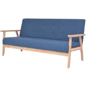 vidaXL 3-sits klädd soffa, blå