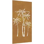 vidaXL Väggdekoration 105x55 cm rosttrögt stål palmdesign