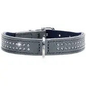 Annan Tillverkare HUNTER Diamond Petit Hundhalsband Grå (Storlek: 24CM)