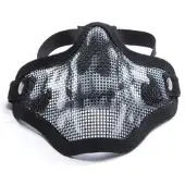 ASG Strike Systems Airsoft Metal Mesh Mask Lower Half (Färg: Svart/Skull)