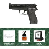 Sig Sauer P226 Metal Slide 6mm Fjäderpistol Startpaket med Måltavla