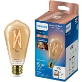 Philips Smart - LED-glödlampa med filament - form: ST64 - E27 - 7 W (motsvarande 50 W) - klass F - varmt till kallt vitt ljus - 2000-5000 K - bärnsten