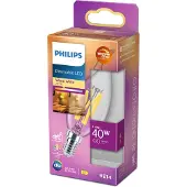 Philips - LED-glödlampa med filament - form: BA35 - klar finish - E14 - 3.4 W (motsvarande 40 W) - klass D - varmt vitt ljus - 2200-2700 K