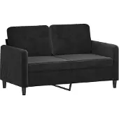 vidaXL 2-sitssoffa ljusgrå Svart 120 cm sammet