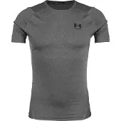 Under Armour Herrarnas HeatGear Compression Kortärmad T-shirt, Carbon Heather (090)/Svart, X-Large