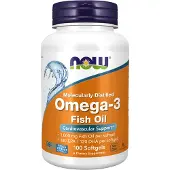 Now Omega-3 molekylärt destillerad - 100 mjuka gelkapslar, ren fiskolja för hjärt- och hjärnhälsa (EPA och DHA)
