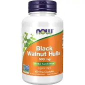 Now , Svarta Valnöt Hulls, 500 mg, 100 Veg Capsules