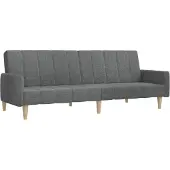 vidaXL 2-sits bäddsoffa, ljusgrå, klädd i tyg