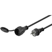 Wentronic goobay - Strömkabel - CEE 7/4 (R) skyddslock till CEE 7/4 (P) - 230 V - 16 A - 5 m - svart