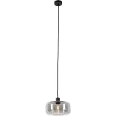QAZQA Art Deco-hänglampa svart med rökglas - Bizle