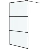 vidaXL Duschvägg svart 115x195 cm halvfrostat ESG-glas