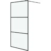 vidaXL Duschvägg svart 100x195 cm halvfrostat ESG-glas