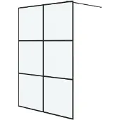 vidaXL Duschvägg svart 140x195 cm halvfrostat ESG-glas