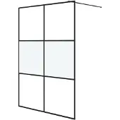 vidaXL Duschvägg svart 140x195 cm halvfrostat ESG-glas