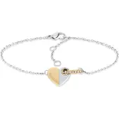Tommy Hilfiger Two Tone Gold Plated Stainless Steel Heart Bracelet