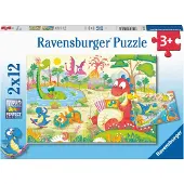 Ravensburger 2 x 12 pussel - Favorit-dinosaurierna