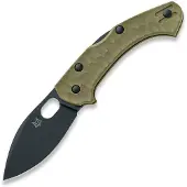 FOX Knives Zero 2.0 Desert Warrior FX-311-OD OD Green FRN, Top Shield Black Blade pocket knife, Jens Ansø design