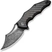 CIVIVI Chiro C23046-DS1, Damaststeel, Carbon Overlay Black G10, pocket knife