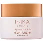 Inika Organic Phytofuse Renew Night Cream | Nrande Anti-Aging overnight hudreparationskrm med naturliga och veganska ingredienser 50 ml