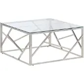 vidaXL Soffbord silver rostfritt stål och härdat glas