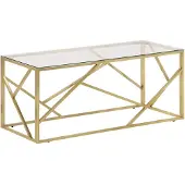 vidaXL Soffbord guld rostfritt stål och härdat glas
