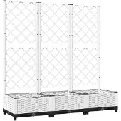 vidaXL Trädgårdskruka med spaljé vit 120x40x121,5 cm PP