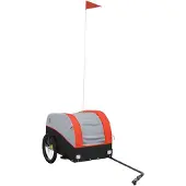 vidaXL Cykelvagn svart och orange 30 kg järn