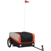 vidaXL Cykelvagn svart och orange 45 kg järn