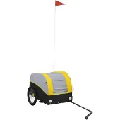 vidaXL Cykelvagn svart och gul 30 kg järn
